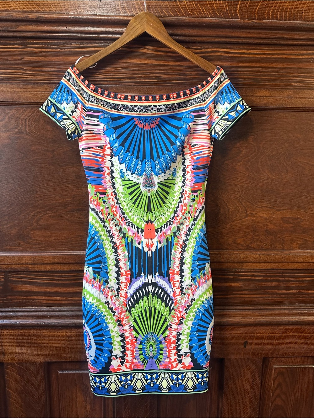 Jealous Tomato Multicolor Off-Shoulder Bodycon Dress Size M